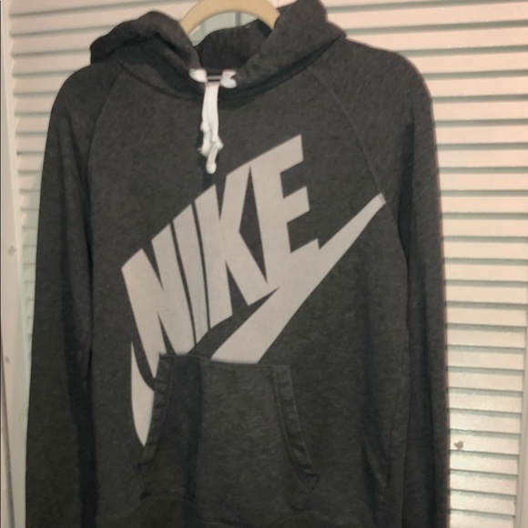 Nilke Big Swoosh Gray Vintage Hoodie Medium - Picture 3 of 10